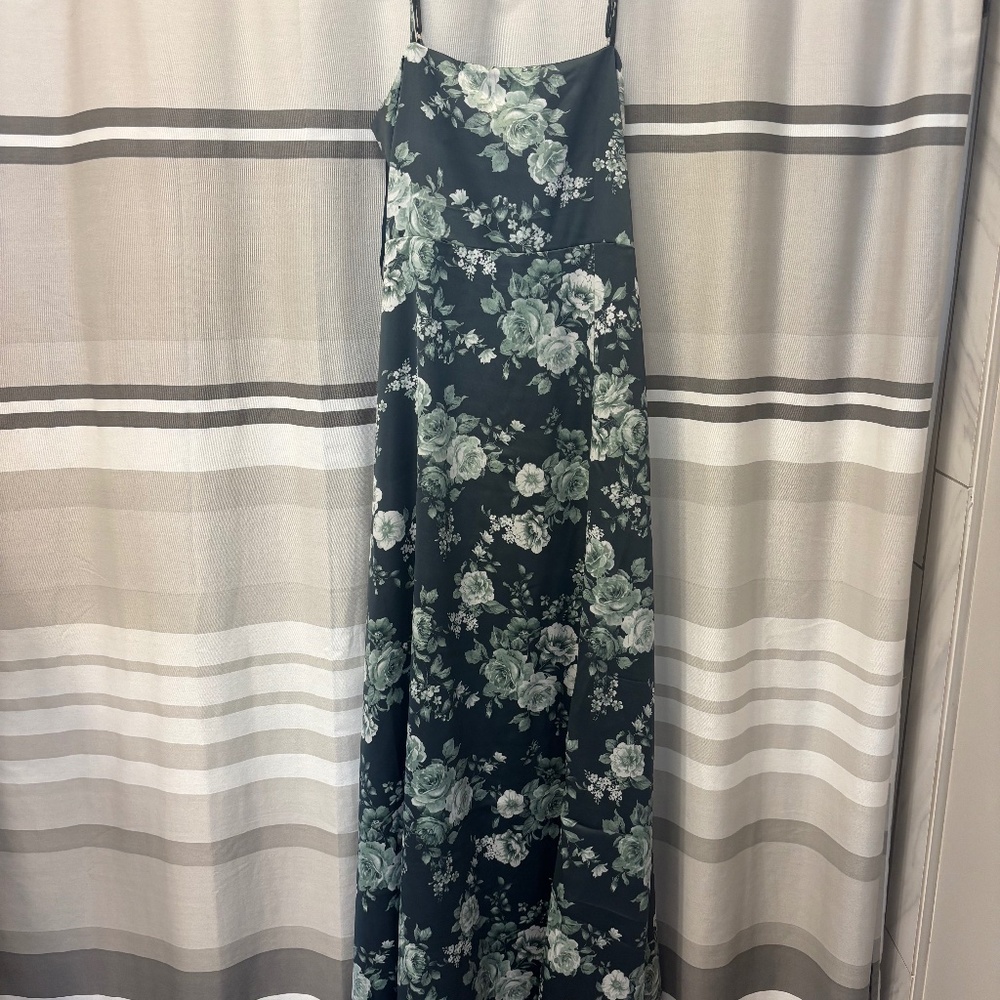 Altard State Long Satin Floral Dress